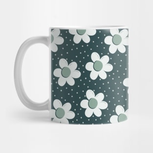 Pattern with daisy flowers and polka dot ornament Mug